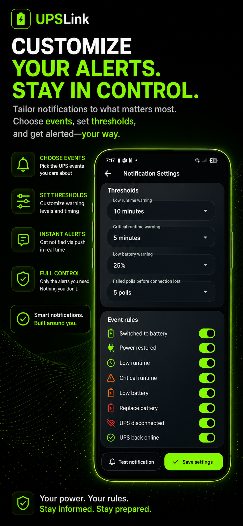 UPSLink Settings